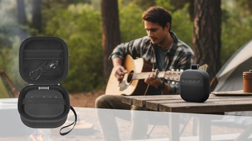 Case Compatible with Bose SoundLink Micro 2nd Gen Bluetooth Speaker, Portable Carrying Storage Organizer Box with Mesh Pocket for USB Cable&Accessories - Black(Bag Only)