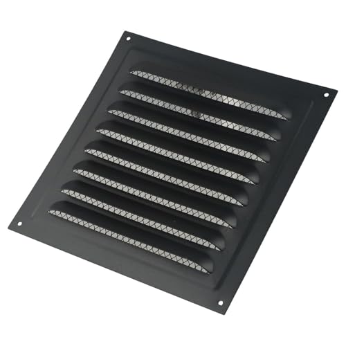 EasyByMall Grille d'aération en acier inoxydable anthracite 20 x 20 cm pour CVC, mur latéral, couvercle de protection