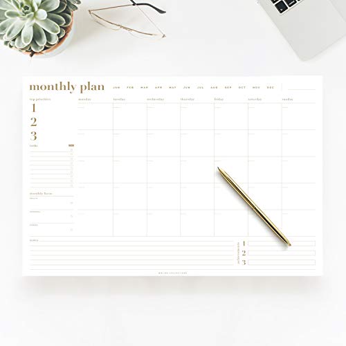 Image of Bliss Collections Monthly Planning Pad, To-Do List Notebook, Undated 8.5x11