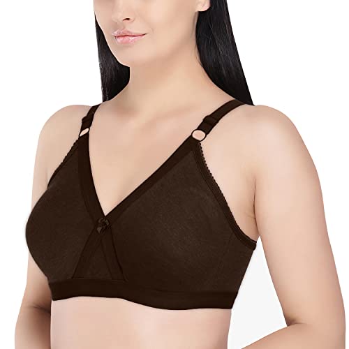 Image of Women's Poly Cotton Non-Padded Wire Free Full Coverage Bra