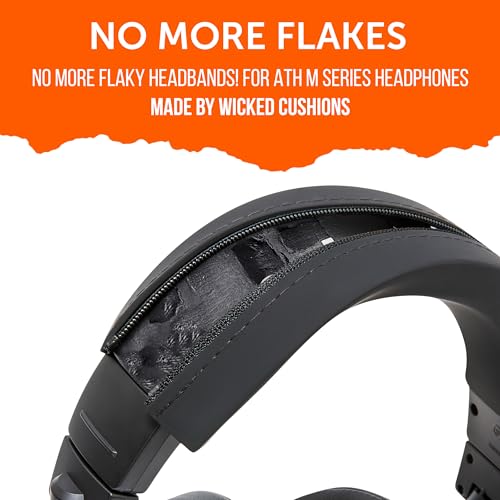WC BandZ ATH - Cubierta para diadema para Audio Technica ATH M50X y M50XBT | Hecho por Wicked Cushions | También compatible con M50, M40X, M40, M40FS, M30X, M30, M20X y MSR7 | Negro miniatura 6