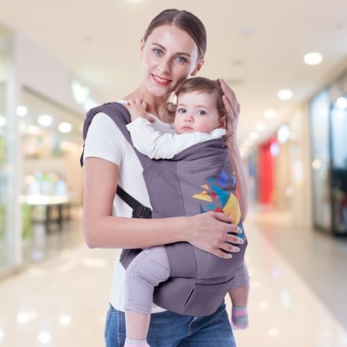R for Rabbit Hug Me Elite Baby Carrier for 0 to 3 year Newborn | 3 in 1 Front Facing In-Out & Back Carry Position, Adjustable Ergonomic Strap Kangaroo Bag for 6 to 36 Month Kid Up to 15 Kg (Dark Grey)