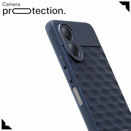 Image of Pikkme Back Cover for Redmi A7 Camera Protection 3D Hexa Cube Design Silicone Protective Bumper Case (Blue)