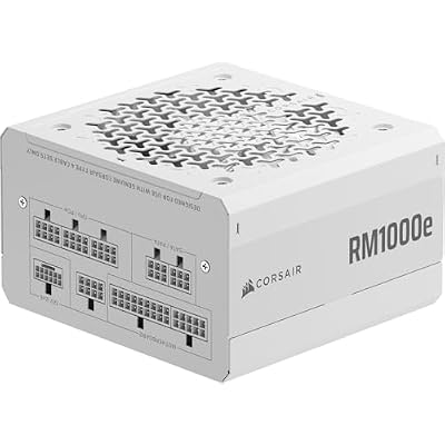 CORSAIR RM1000e (2025) Fully Modular Low-Noise ATX Power Supply with 12V-2x6 Cable &ndash; ATX 3.1 & PCIe 5.1 Compliant, Cybenetics Gold Efficiency, 105&deg;C-Rated Capacitors, Modern Standby Mode &ndash; White