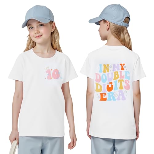 in My Double Digits Era Birthday Girl Shirt 10th Birthday Girls T-Shirt 10 Year Old Ten B-Day Party Tee Tops