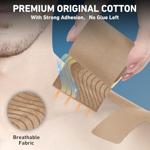 Image of Kinesiology Tape for Shoulder Precut, 12 PCS Black&Beige Mixed Colors, Shoulder Tape for Pain Relief, KTQUICK Original Cotton Waterproof&Breathable, Enhance Elastic Sports Tape for Pain Support&Muscle