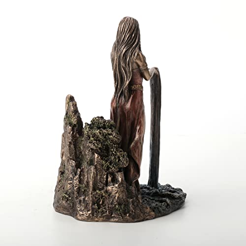 Estatua de Danu de resina con acabado bronce 9 pulgadas miniatura 4