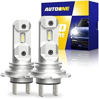 AUTOONE H7 LED Bulb, Super Bright 1:1 Mini Size LED H7 Bulbs, Non-polarity Plug and Play No Adapter Required, Fanless Halogen Replacement Bulb 6500K White, Pack of 2
