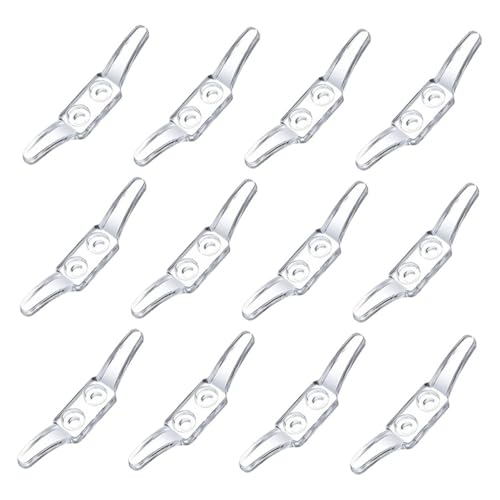 ROMISBABA 12 Piezas Gancho Posicionador Doble para Cortinas y Persianas de Fácil Instalación sin Taladro Compatible con Cadenas de Estores Enrollables y Verticales y Seguro para Uso
