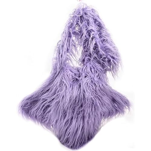 Fur Shoulder Bag for Women Y2k Star Shape Fluffy Crossbody Bag Solid Color Feather Messenger Bag Tote Bag