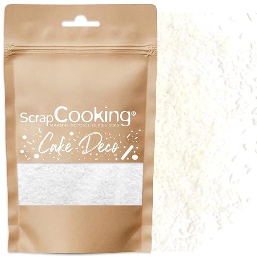SCRAP COOKING - Pot de Décors Sucrés Vermicelles Blancs 80 g - Décorations Alimentaires Blanches Pâtisserie - 7435