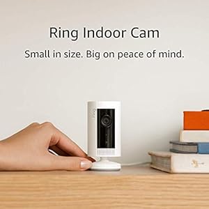 Certified Refurbished Ring Indoor Cam, Compact Plug-In HD security camera with two-way talk, Works with Alexa – White