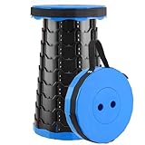 Doseno Upgraded Foldable Stool Thickened, Portable Collapsible Stool Retractable Stool for Fishing, Hiking Tours, BBQ, Parties, Outdoor Activities (Blue, 1pack)