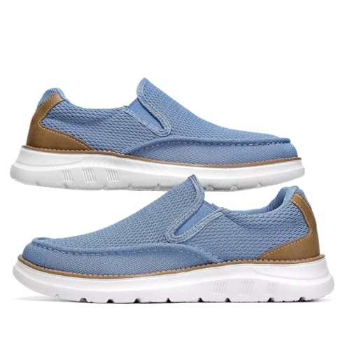Image of Mens Boat Shoes Casual Loafers Slip On Walking Dress Sneakers Mesh Business Oxfords Work Lightweight Soft Sole