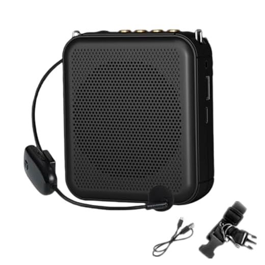 bangminda Amplificador de Voz con Microfono Amplificador Portátil Recargable 10W USB U Disk/TF Mini Amplificador de Voz para Guías Maestros Profesores Artistas Promotores de Ventas (Negro)