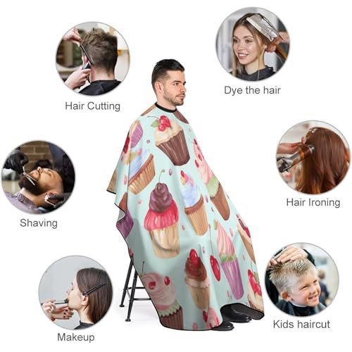 Capa para Corte de Pelo con Diseño de Cupcake 66.9x56.7 in miniatura 3