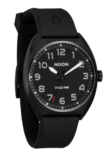 NIXON Mullet A1365 - Black/Black -100m Water Resistant Unisex Analog Fashion Watch (38mm Watch Face, 20mm Silicone Band)