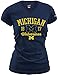 NCAA Michigan Wolverines Women's Fitted Collegiate Basic Logo V-Neck Tee, Large