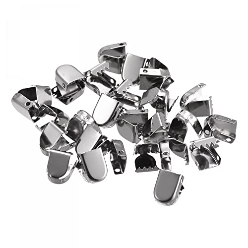 uxcell Shoelace End Clips 10x7mm Stainless Steel No Tie Shoe Lace Tips Head Glossy Type Dark Gray 30 Pcs