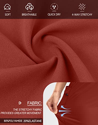 G Gradual Women's High Waisted 9" Bermuda Shorts With Zipper Pockets Athletic Workout Long Shorts For Women Knee Length(Savannah Red,L) #TOP4