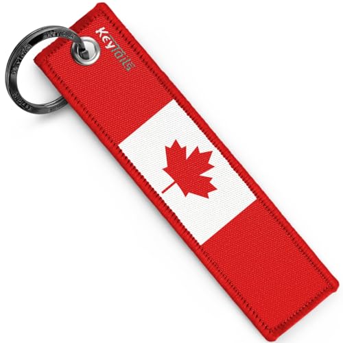 Image of KEYTAILS Keychains, Premium Quality Canada Flag Key Tag for Auto, Motorcycle, UTV