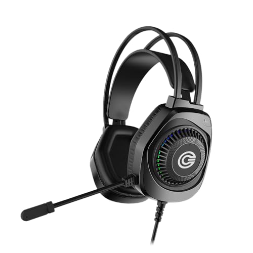 Circle Aura Warrior Wired Gaming Over-Ear Headphones, 3D RGB Headband, 50mm Neodymium Drivers, 2.2m Cable, Mic, Memory Foam Cushioning, 3.5mm + USB Connector, Black at ₹767 (65% Off) – Amazon