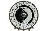 Medieval Wooden Shield – Round Authentic Viking Shield, Battleworn Norse Design for LARP, Roleplay, & Collectors – Vintage Battle Shield, Perfect Viking Gift Black