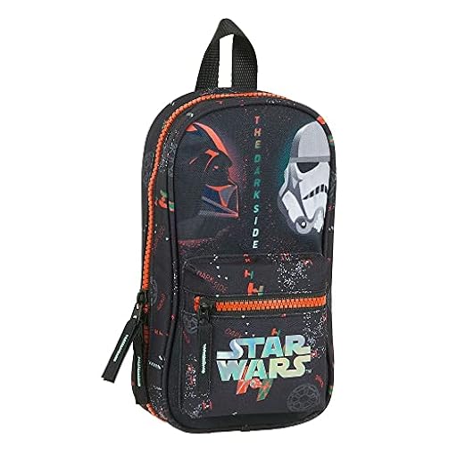 safta Neceser con 4 Estuches de Star Wars The Dark Side, 120x50x230mm, Negro/Naranja, M (M847) | Ya disponible en tu tienda friki favorita! En mundofriki.es!