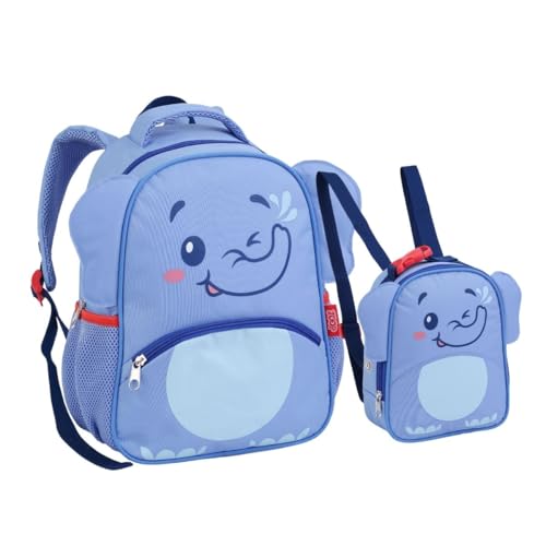 Kit Mochila Costas Lancheira Infantil ZOOP Creche ELEFANTE
