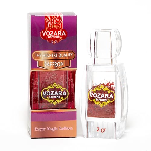 Vozara Saffron Super Negin 2 Grams - All Red Premium Quality (Kesar, Azafran, Zafaran, Safron)
