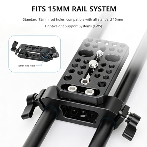 Adaptateur de perceuse 15 mm en aluminium pour support d'épaule et rig reflex DSLR