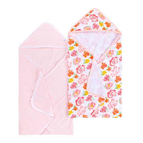 Image of Burt's Bees Baby - Hooded Towels, Absorbent Knit Terry, Super Soft Single Ply, 100% Organic Cotton