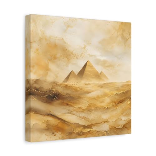 Toile pyramides or au-dessus de la console pour une entrée élégante