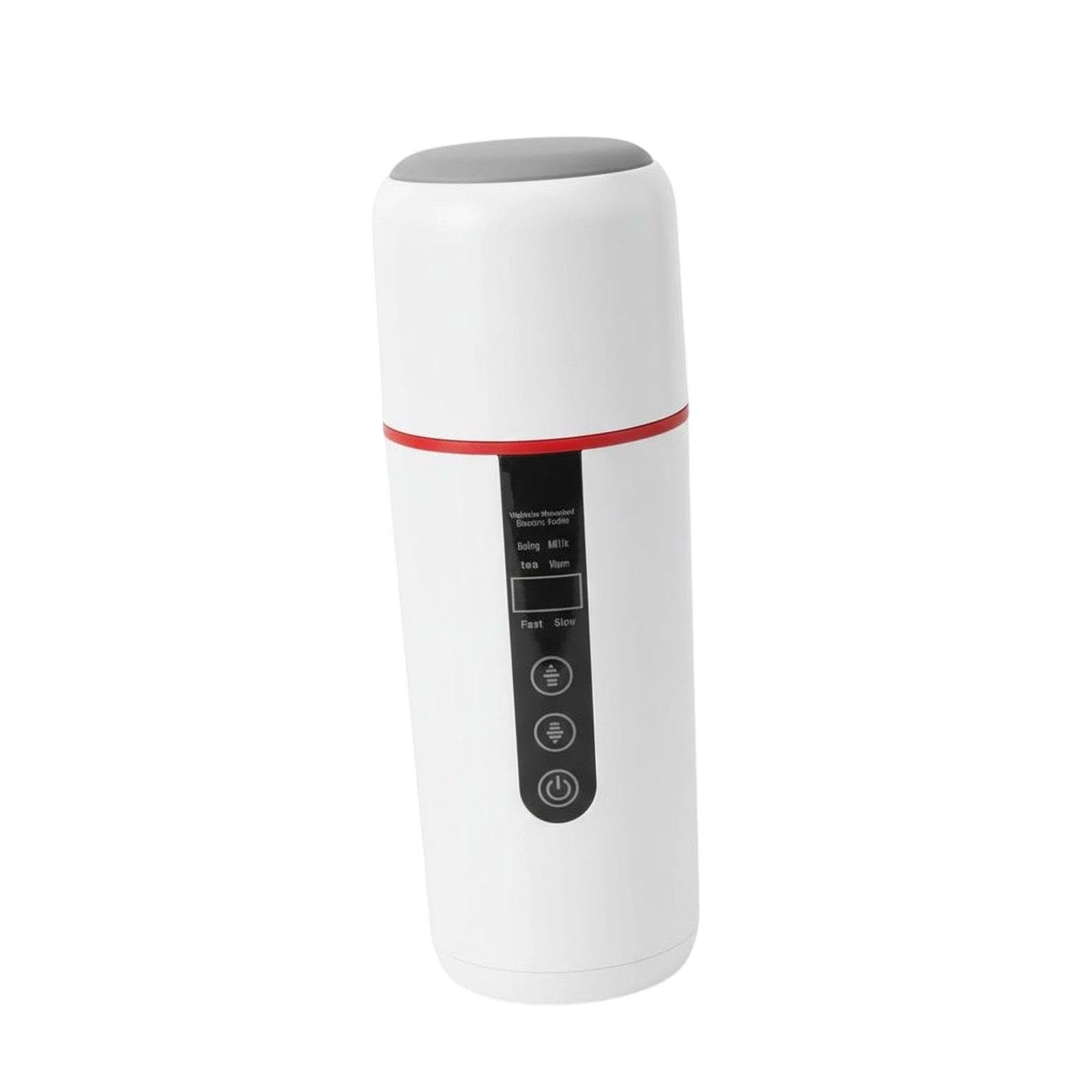 perfk Taza calefactora para coche, hervidor eléctrico para coche, a prueba de fugas, accesorios para automóviles, portátil, 12V 24V, taza de viaje universal, Blanco