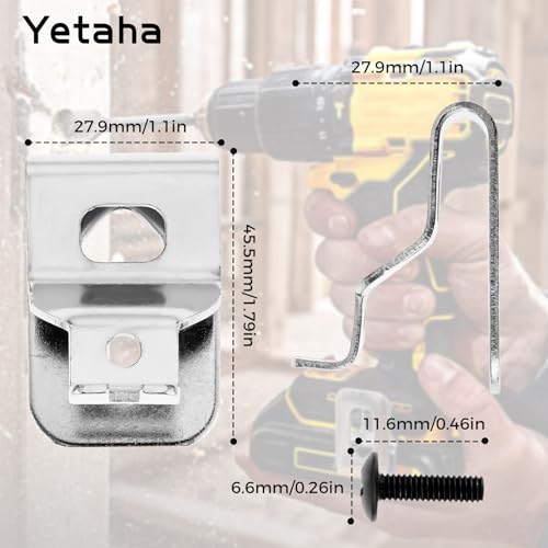 Yetaha 8PCS Electric Drill Belt Clip, Belt Clip for Dewalt Cordless Power Clip Belt with 8 Screws - Image 2