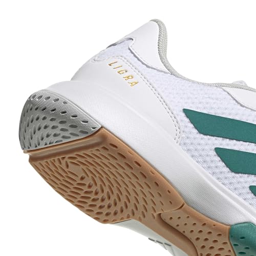 adidas Herren Ligra 8 Mens Indoor Shoes, FTWR White/Equipment Green/Grey one, 41 1/3 EU – Ansicht 4