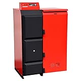 pelletheizung nachteile Gießerbrenntopf ATLANIS Kessel Pelletskessel Pelling Pelletbehälter Pelletsheizung Heizkessel inkl. Pelletbehälter 25 kW Eco BlmSchV2 Bafa Rechts normal 75 kg