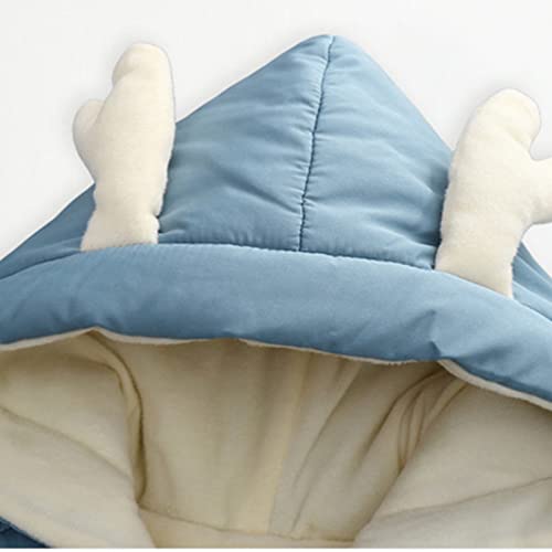 Baby winter overall met capuchon sneeuwpak katoen gevoerd dikke rompers met voeten slaapromper warme voering eland… - Image 6