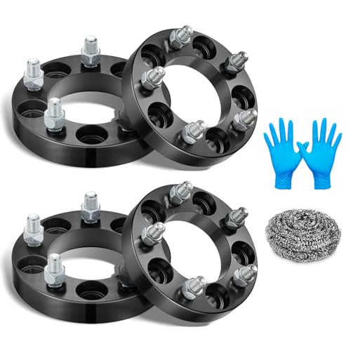 Image of BDFHYK 5x114.3 mm Wheel Spacers 1 inch, Compatible with Jeep Cherokee Explorer Edge Fairlane Falcon Lincoln Mercury Cougar with 1 /2 x20 Studs & 82.5mm Hub Bore, Set of 4, Not Hubcentric