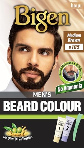 Bigen Men's Beard Color Medium Brown (105) 20gm+20gm=40gm