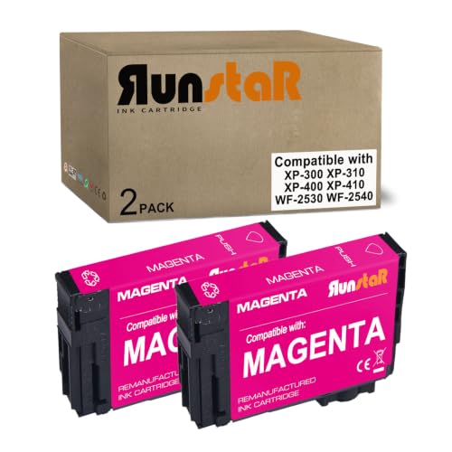 Run Star Remanufactured for 200XL Magenta Ink Cartridge Compatible with Epson 200XL T200XL for Expression Home XP-200 XP-300 XP-310 XP-400 XP-410 Workforce WF-2520 WF-2530 WF-2540 Printer (2 Magenta)