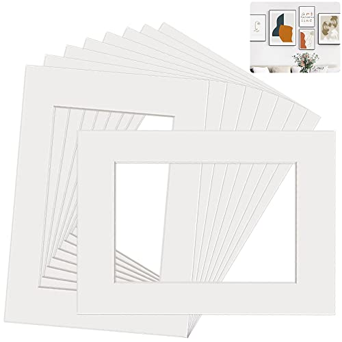 Corsehild A3 Mount Picture Frame Mounts 10 PCS Picture Photo Mounts Frame Mats White Photo Mounts for A4 Picture Posters Display Artwork or Paintings