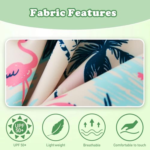 Image of UMELOK Toddler and Little Girls Rash Guard Sets with Bikini Bottoms Swimwear
