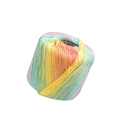 Milisten 1 Roll Crochet Yarn Knitting Yarn Gradient Cotton Yarn Kaleidoscope Yarn DIY Thread Yarn for Hats Sweater Scarf Gloves 133M Light Rainbow - Image 3