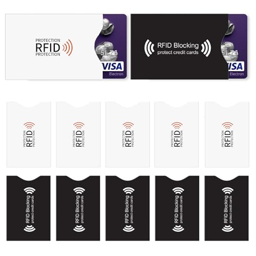 10 Pcs Credit Card Protector RFID Blocking Sleeves for Wallets Debit Card Blocker Identity Card Holder Set for Women Men Identity Theft Protection