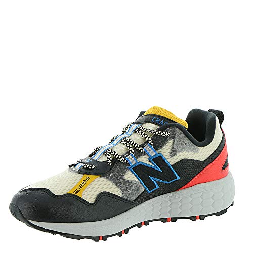 New Balance Women's Fresh Foam Crag Trail V2 Sneaker, Stone/Black/Neo Classic Blue, 8.5