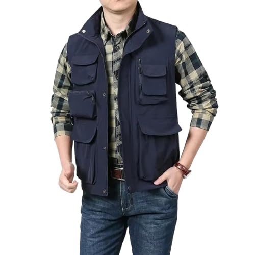 Chaleco multifuncional de hombre impermeable transpirable con multibolsillos