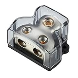 Freajoin 0/2/4 AWG Gauge Power Distribution Block 1/0 Gauge in - 2 x 4 Gauge Out