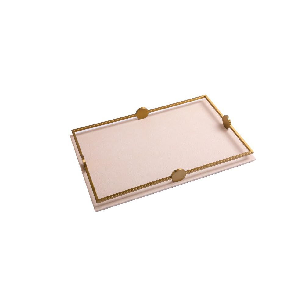 Bandejas Servir Comida Luz de Lujo Minimalista Porche Mesa Comedor Modelo habitación Bandeja Cuero Frutas Almacenamiento Sala Estar decoración del hogar Adornos Mesa Cama | White,S