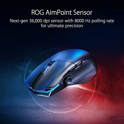 ROG Chakram X Origin Gaming Mouse, Tri-Mode Connectivity (2,4 GHz RF, Bluetooth, Wired), 36000 dpi Sensor, 11 pulsanti programmabili, Detachable Joystick, Paracord Cavo, Black - Mouse gaming - Immagine 1